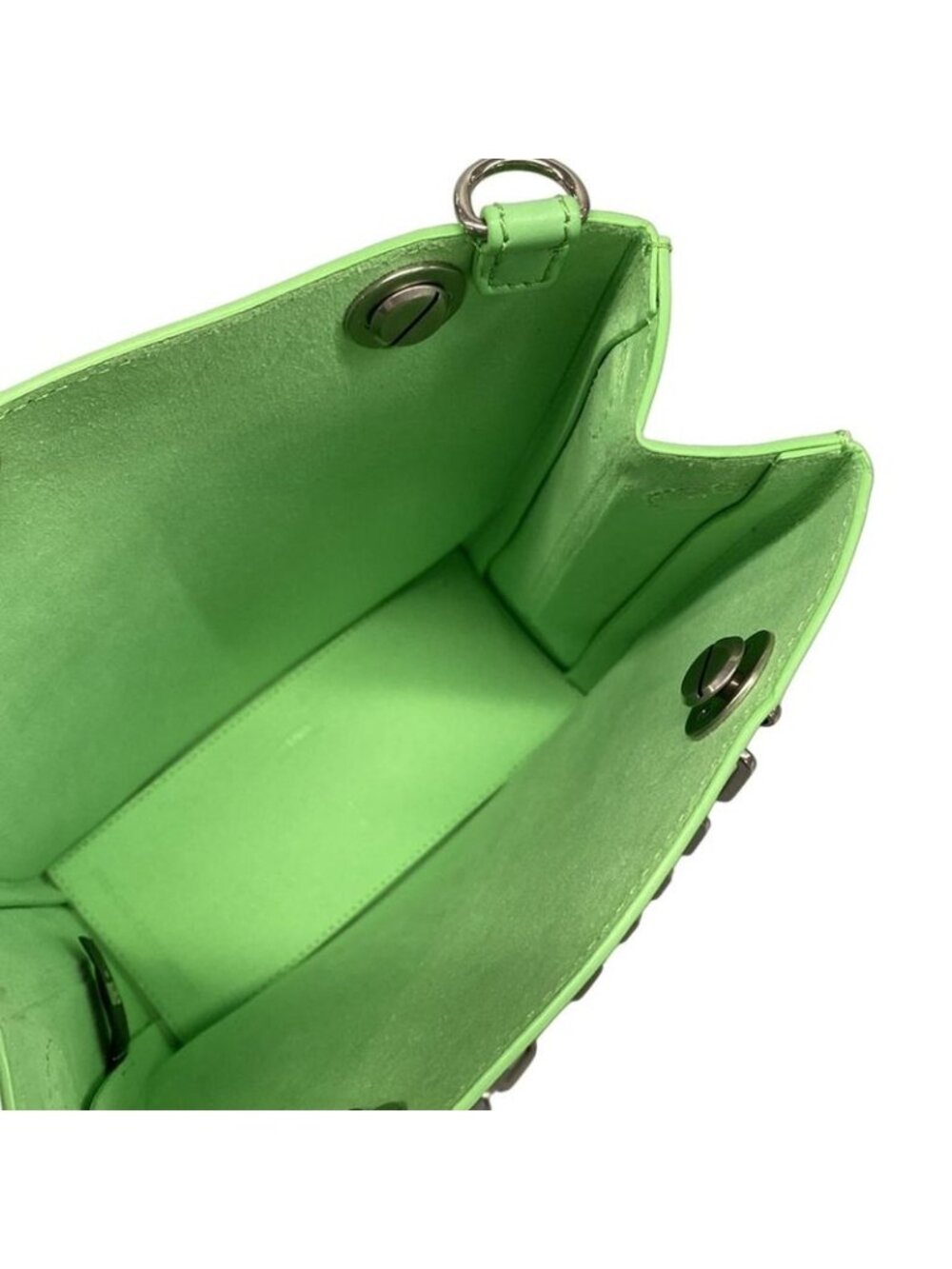 ★SOLD★ Fendi Tote Shopping Small Light Green Chain Shoulder Leather - Picture 7 of 15